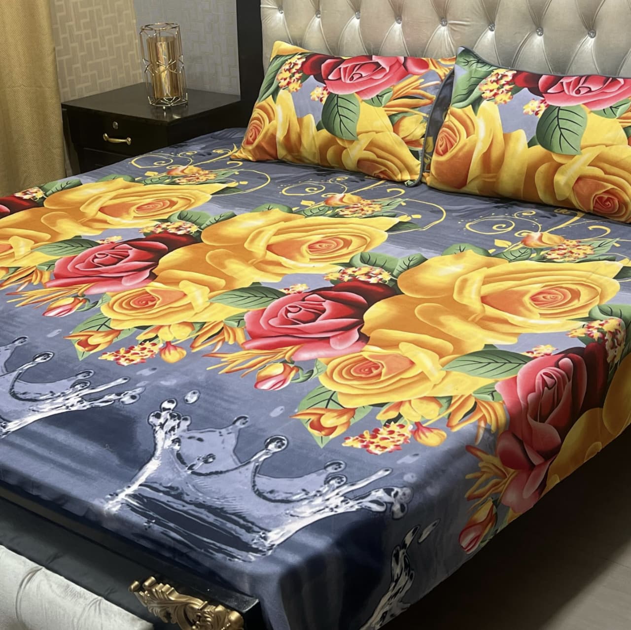 Crystal Cotton Bedsheet D-055