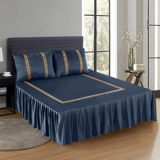 Velvet Frill Bed Sheet D-002