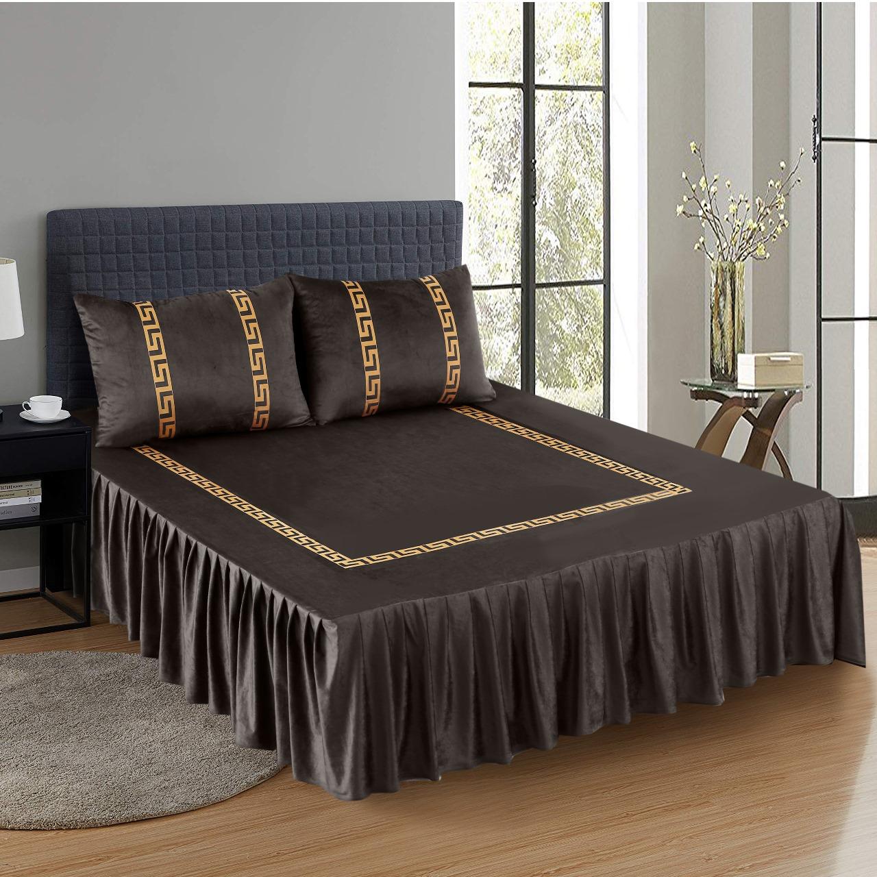 Velvet Frill Bed Sheet D-001