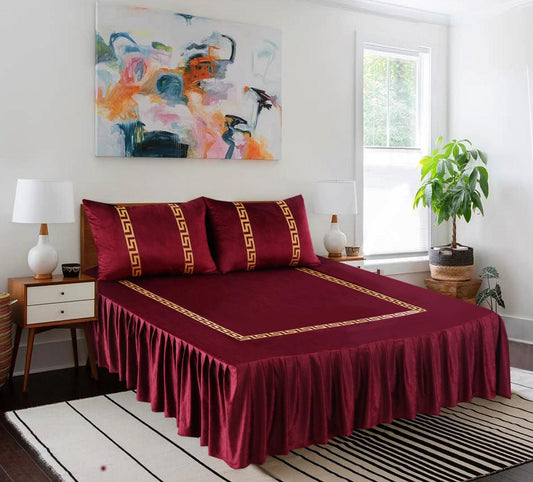 Velvet Frill Bed Sheet D-005