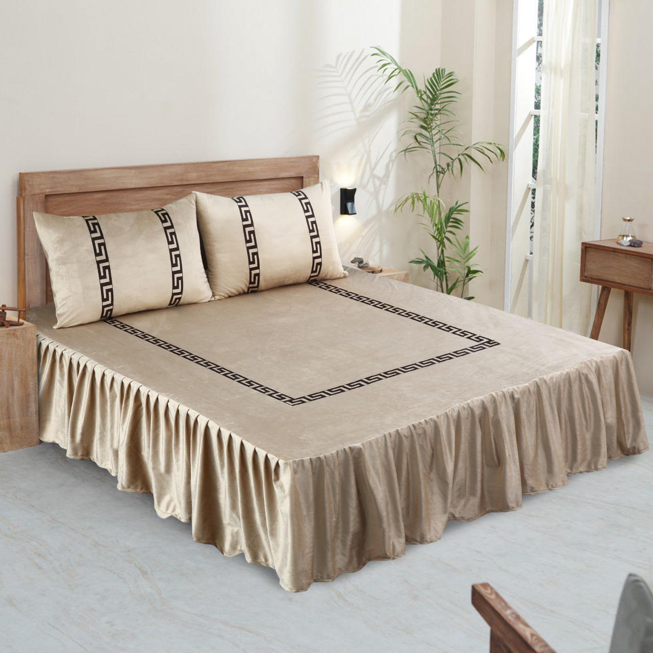 Velvet Frill Bed Sheet D-004