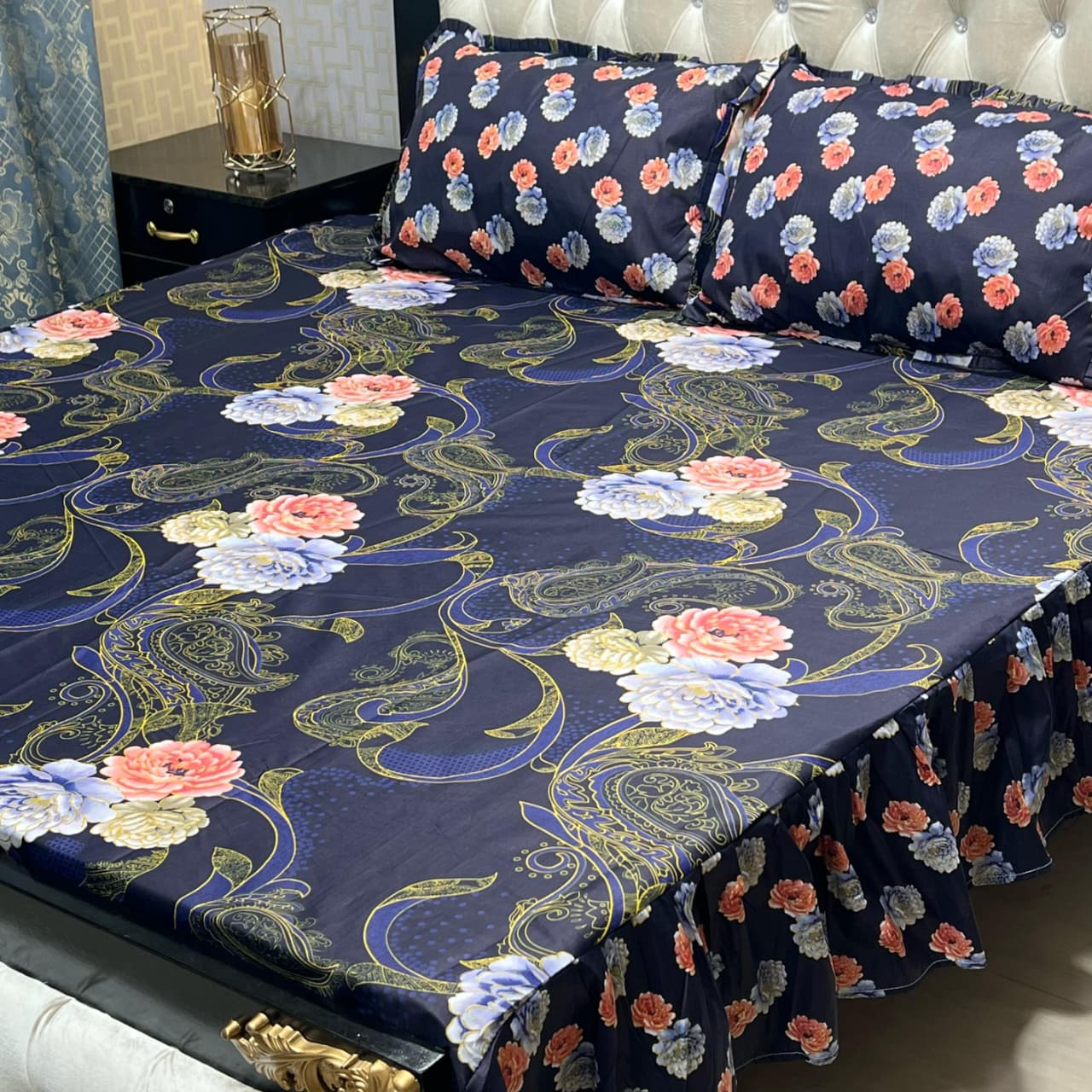 Crystal Cotton Bedsheet D-087